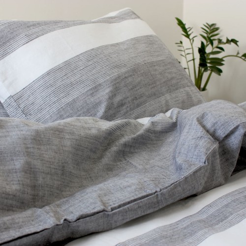 Duvet Covers-Bronx Stripe Duvet Cover Ser by Seneca