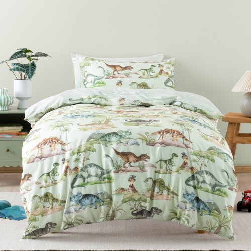 Duvet Covers-Dino Kingdom Duvet Cover Set by Squiggles