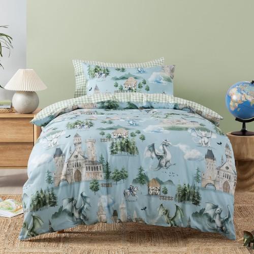 Duvet Covers-Dragon Dreams Duvet Cover Set by Squiggles