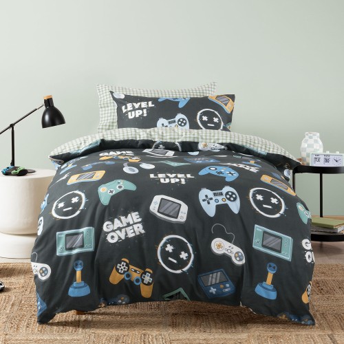 Duvet Covers-Game Over Duvet Cover Set by Squiggles