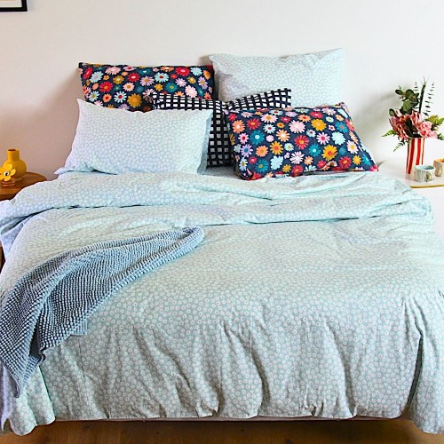 Duvet Covers-Grace Blue Flower Duvet Cover Set