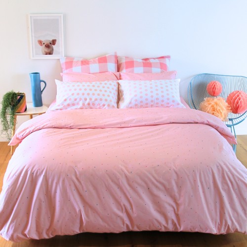 Duvet Covers-Gussy Spotty Pink Duvet Cover Set