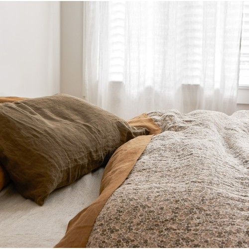 Duvet Covers-100% Linen Duvet Cover Set - Wildflower