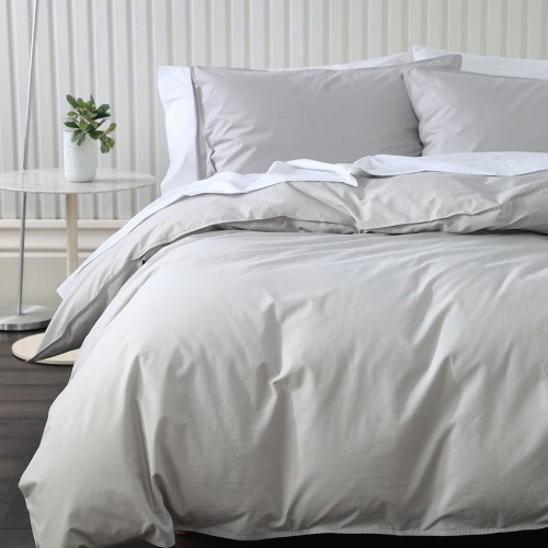 Super King NZ (265cm x 210cm)-Pure Cotton Duvet Cover Set by MM Linen - Pewter