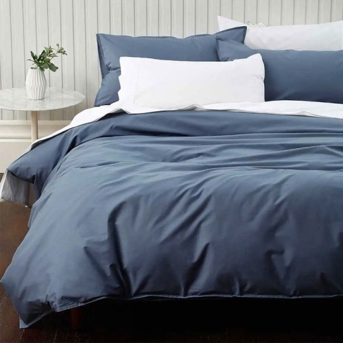 Duvet Covers-Pure Cotton Duvet Cover Set by MM Linen - Denim