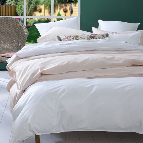 Super King NZ (265cm x 210cm)-Pure Cotton Duvet Cover Set by MM Linen - White