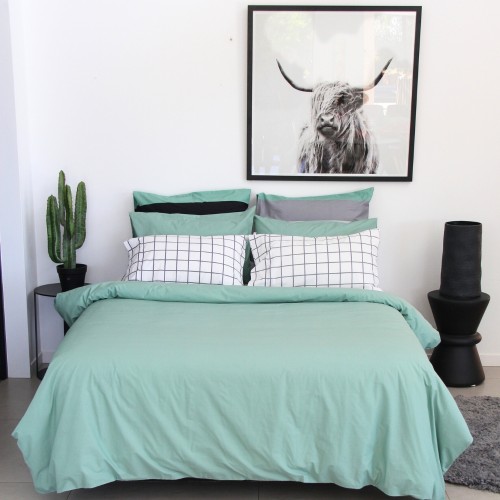 Duvet Covers-Sage Green Duvet Cover Set