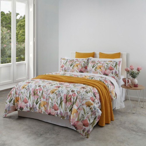 Super King NZ (265cm x 210cm)-Spring Flowers Duvet Cover Set by Baksana