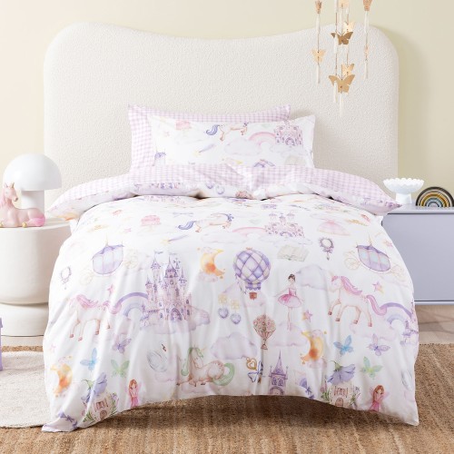 Duvet Covers-Unicorn Stardust Duvet Cover Set by Squiggles
