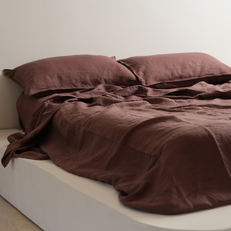 100% French Flax Linen Sheet Set - Cocoa
