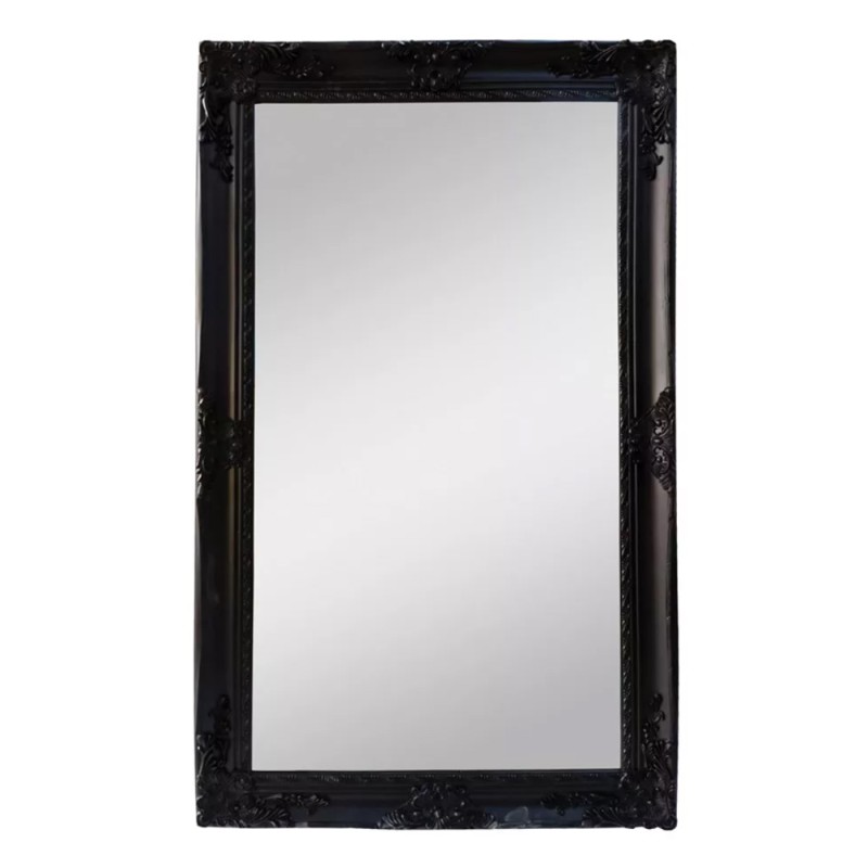 Antique Ornate Leaner Mirror Black