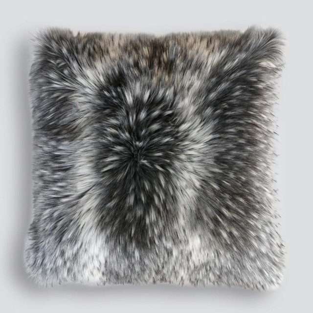 -Heirloom Alaskan Wolf Faux Fur Euro Cushion - 65cm