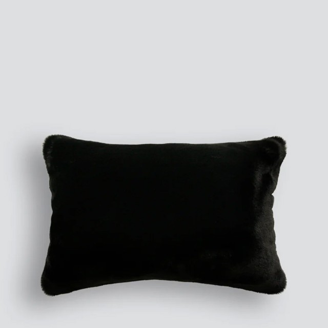 -Heirloom Black Panther Faux Fur Long Cushion