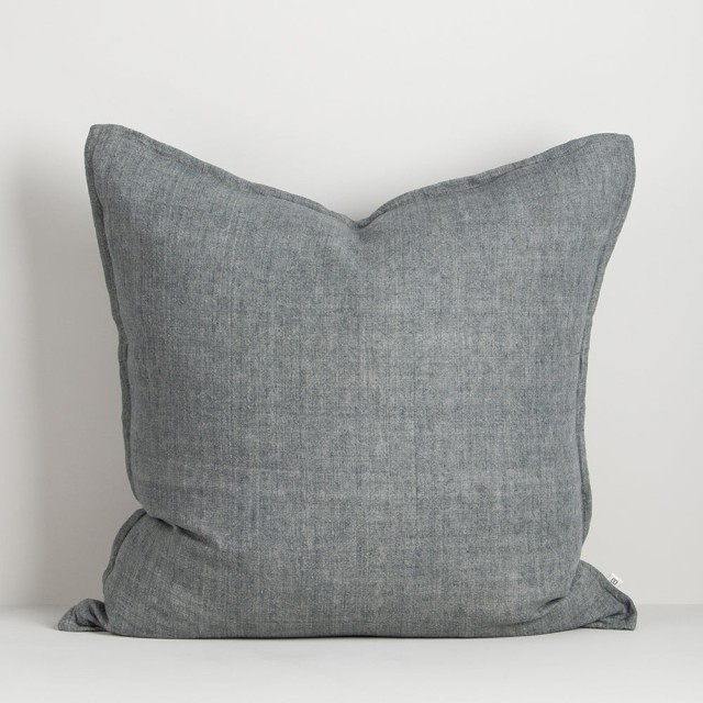 -Cassia 100% Linen Cover/Cushion by Baya - Steel