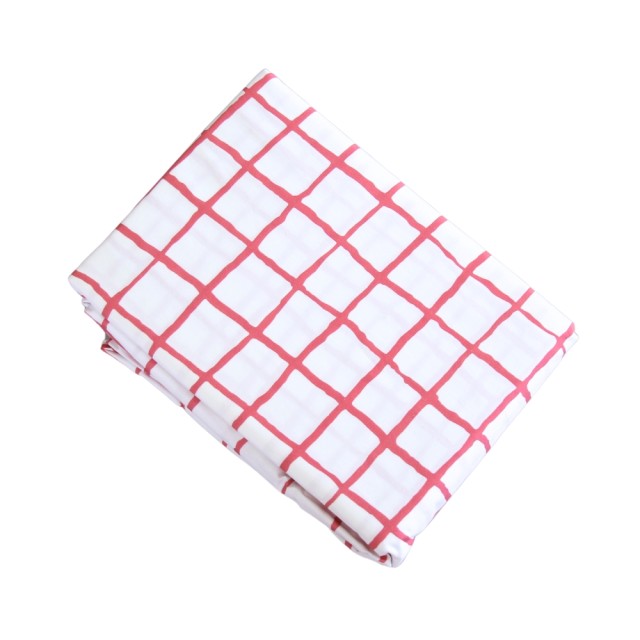 -Celia Red & White Check Fitted Sheet
