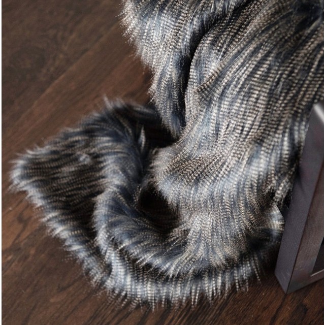 -Heirloom Dark Pheasant Faux Fur Throw