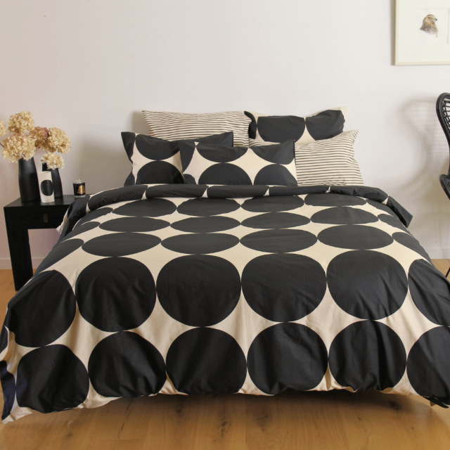 -Eclipse Oatmeal &amp; Black Duvet Cover Set