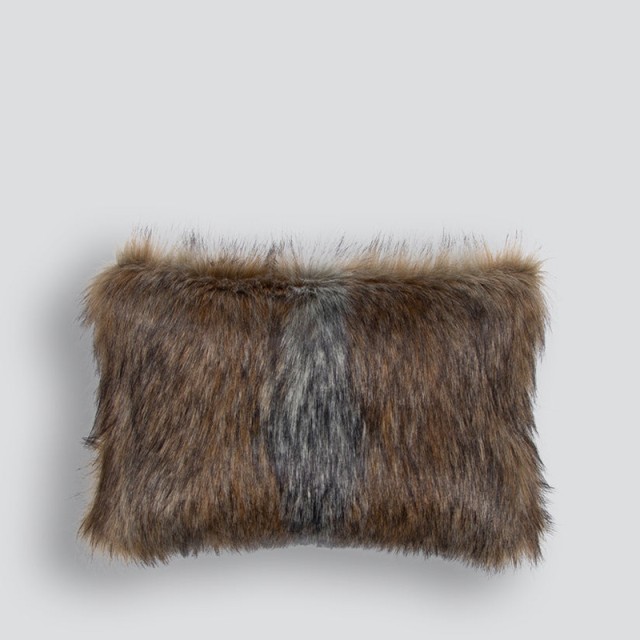 -Heirloom Golden Jackal Faux Fur Long Cushion