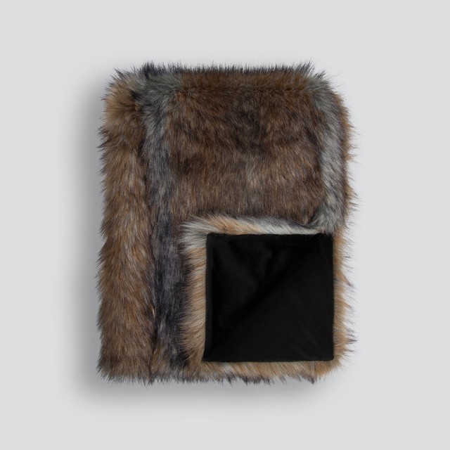 -Heirloom Golden Jackal Faux Fur Throw