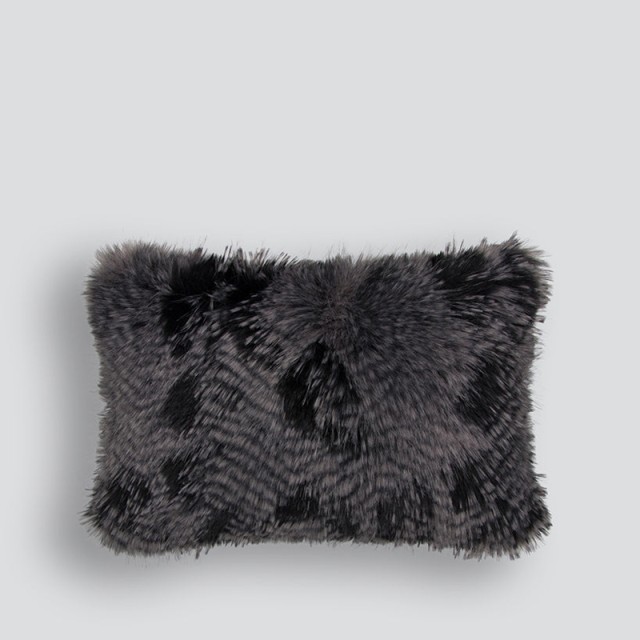 -Heirloom Grey Owl Faux Fur Long Cushion
