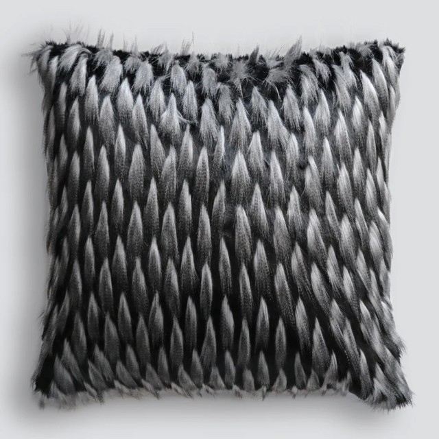 -Heirloom Guinea Fowl Faux Fur Euro Cushion - 65cm