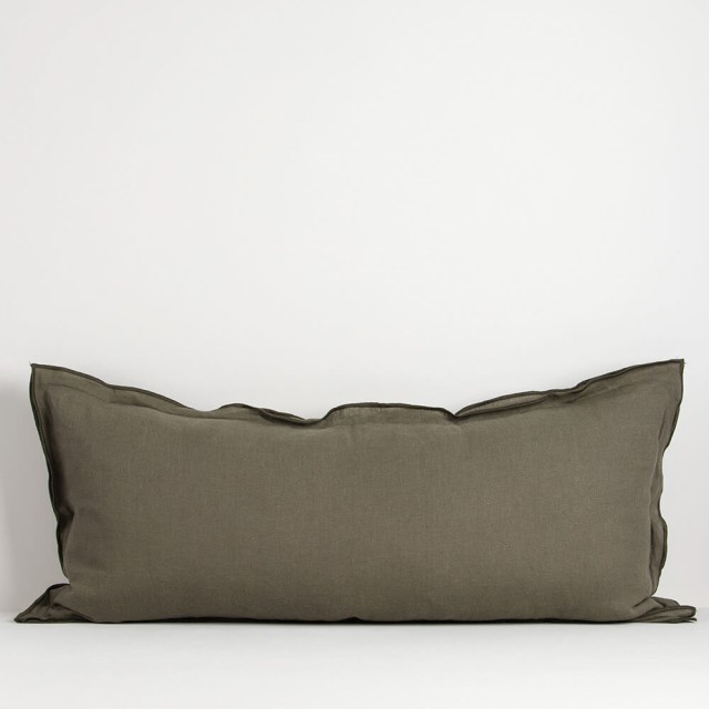 -100% Linen Linden Lodge Lumbar Cover/Cushion by Baya - Olive