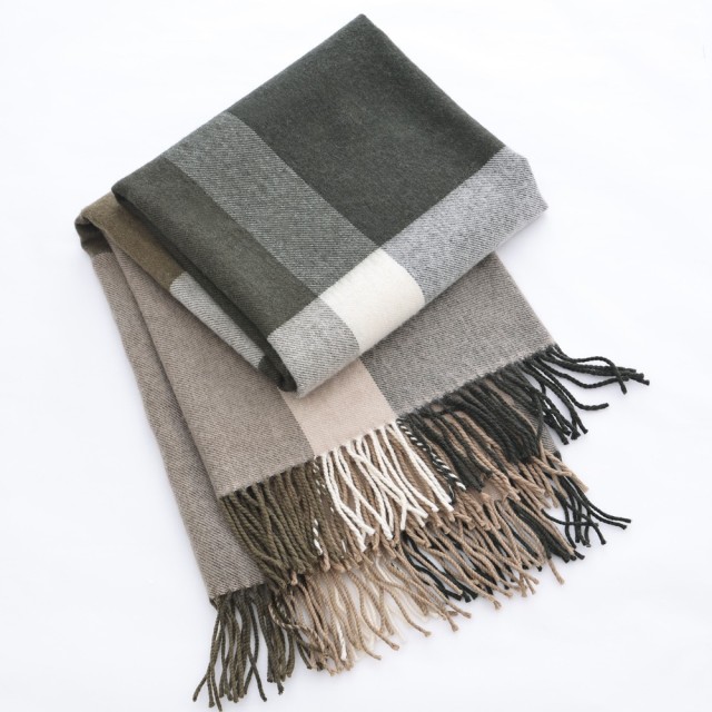-Lodge Lambswool Throw by MM Linen - Ivy