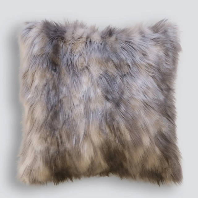-Heirloom Mountain Hare Faux Fur Euro Cushion - 65cm