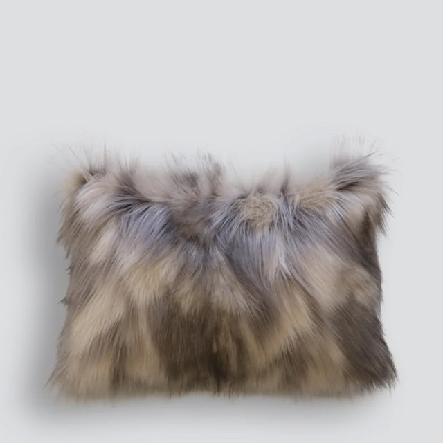 -Heirloom Mountain Hare Faux Fur Long Cushion