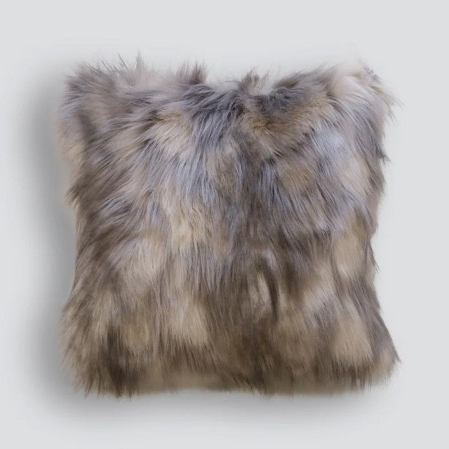 -Heirloom Mountain Hare Faux Fur Square Cushion - 45cm