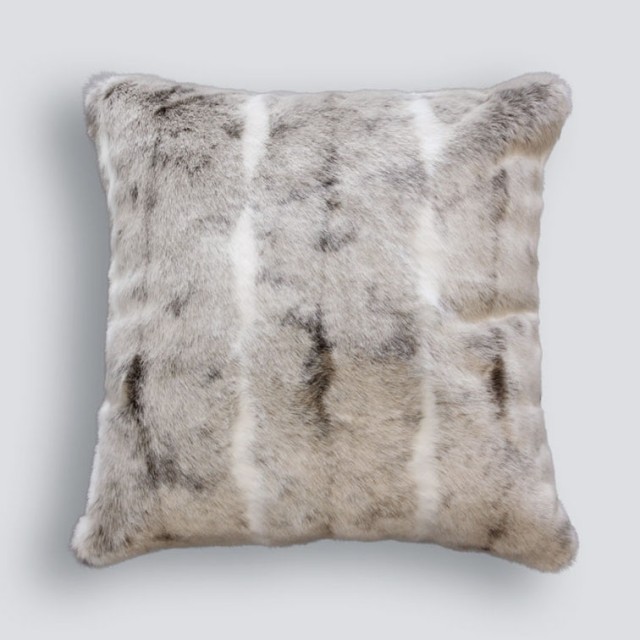 -Heirloom Mountain Rabbit Faux Fur Square Cushion - 45cm