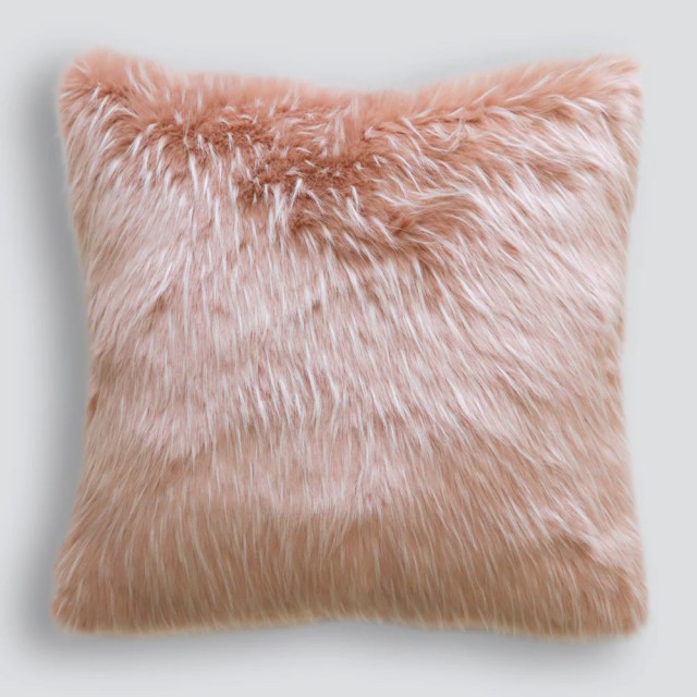 -Heirloom Peony Plume Faux Fur Feather Euro Cushion - 65cm