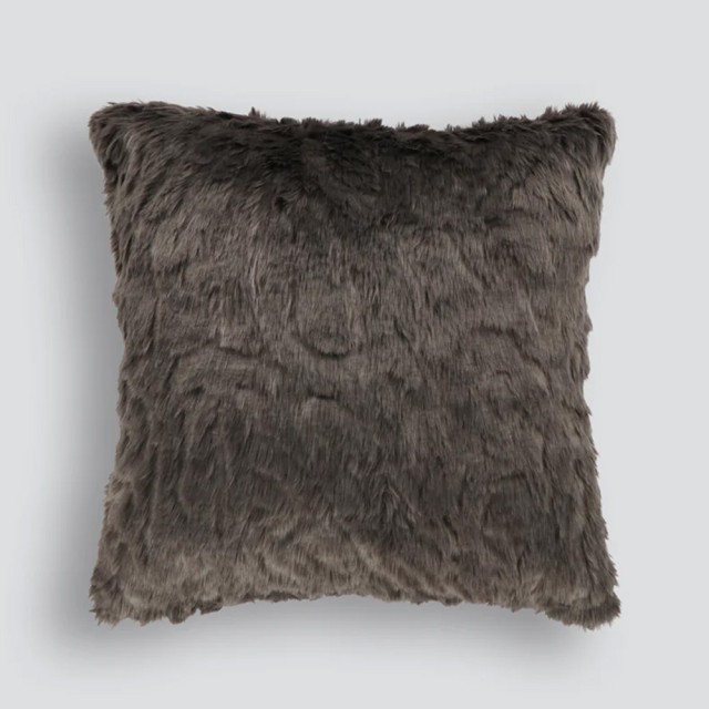 -Heirloom Pewter Chinchilla Faux Fur Cushion - 45cm