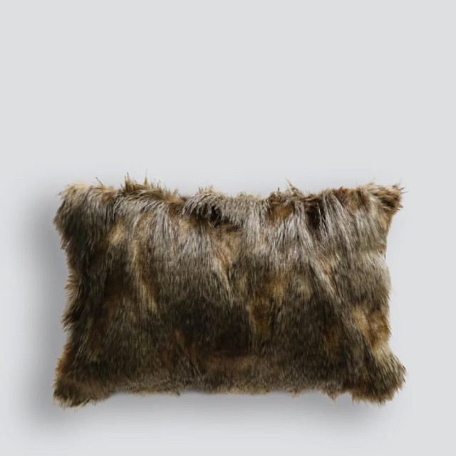 -Heirloom Red Fox Faux Fur Long Cushion