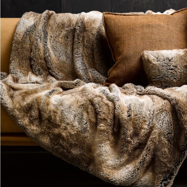 -Heirloom Sable Faux Fur Throw