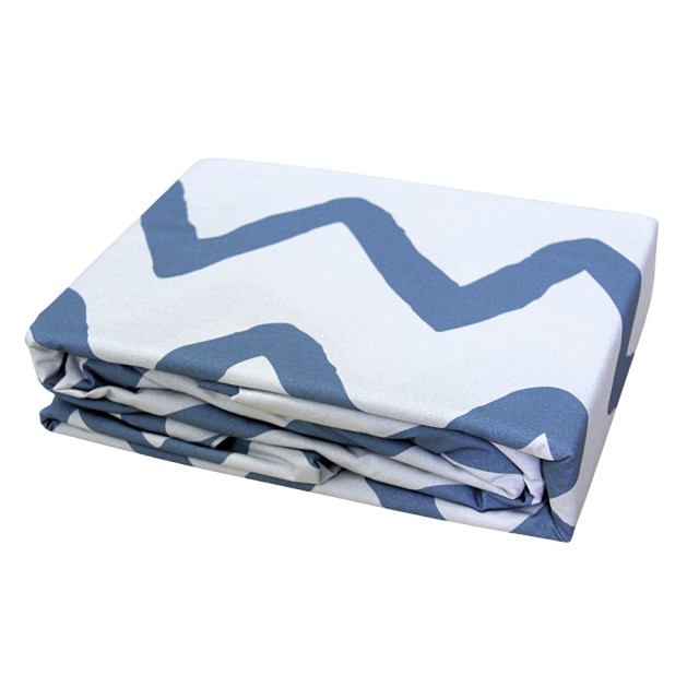 -Sam Grey and Blue Chevron Sheet Set