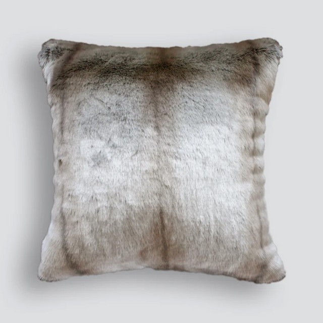 -Heirloom Silver Marten Faux Fur Cushion - 45cm