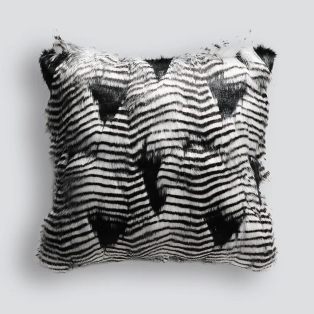 -Heirloom Silver Pheasant Faux Fur Cushion - 45cm