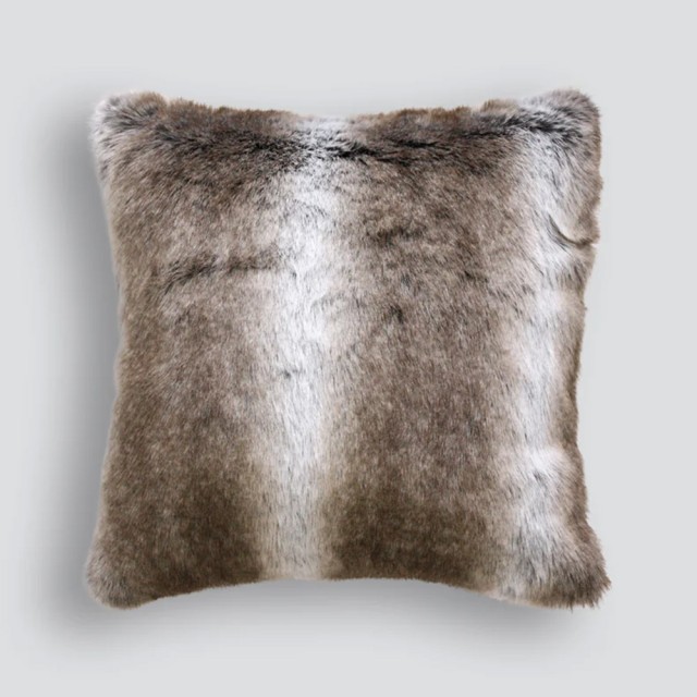 -Heirloom Striped Elk Faux Fur Square Cushion - 45cm