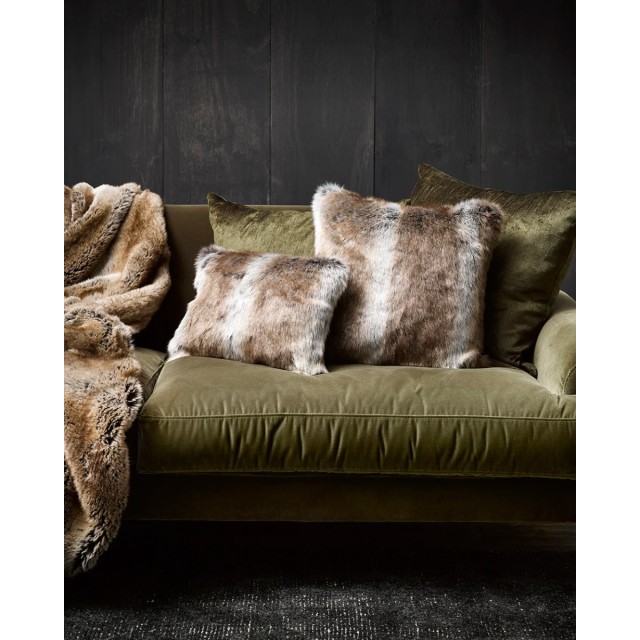 -Heirloom Striped Elk Faux Fur Long Cushion