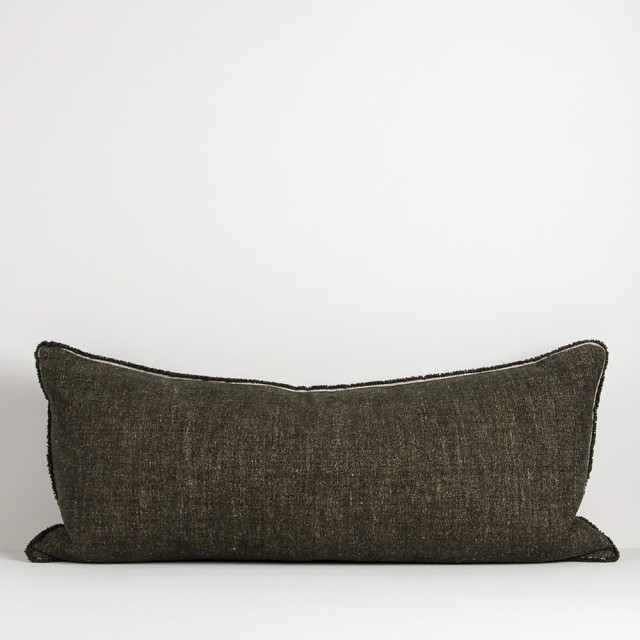 -Sutton Chenille Lodge Lumbar Cover/Cushion by Baya - Olive