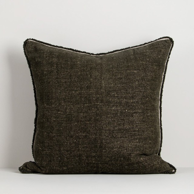 -Sutton Chenille Square Cover/Cushion by Baya - Olive