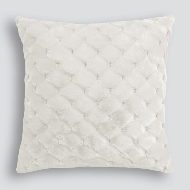 -Heirloom Valentina White Faux Fur Euro Cushion - 65cm