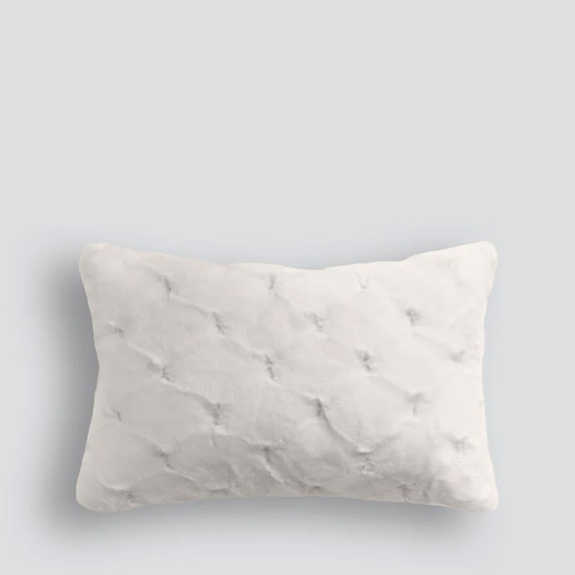-Heirloom Valentina White Faux Fur Long Cushion