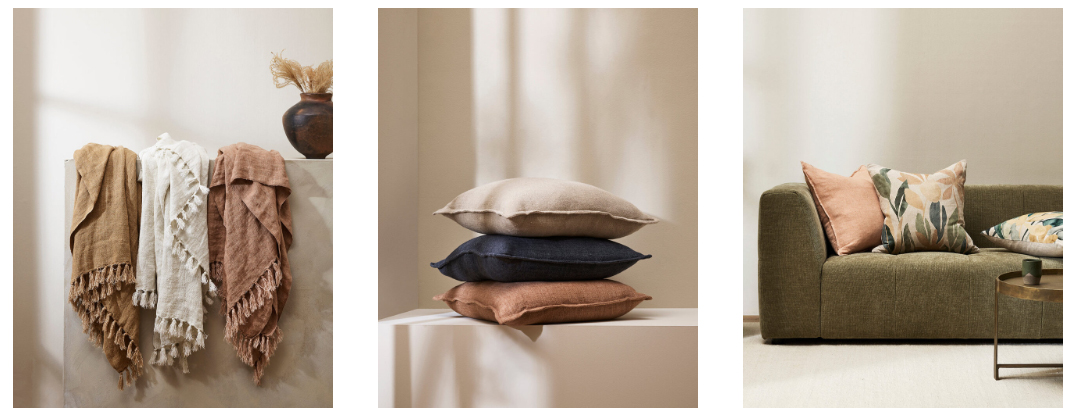 Baya Pure Linen Cushions Throws