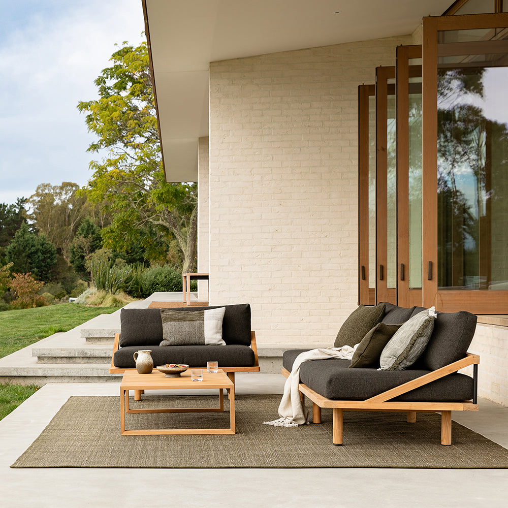 Earthy Mangrove collection by Baya. Discover the Finn, Piper Clipper and Caspian outdoor cushions in mangrove. 